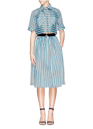 Figure View - Click To Enlarge - TANYA TAYLOR - 'Margot' regimental stripe skirt