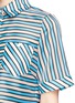 Detail View - Click To Enlarge - TANYA TAYLOR - 'Cory' regimental stripe cropped shirt