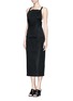 Front View - Click To Enlarge - ELLERY - 'Huston' crisscross satin pinafore dress