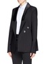 Front View - Click To Enlarge - ELLERY - 'Christen' silk satin trim cutout back jacket