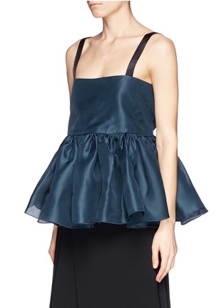 Front View - Click To Enlarge - ELLERY - 'Marine' satin strap organza flare top