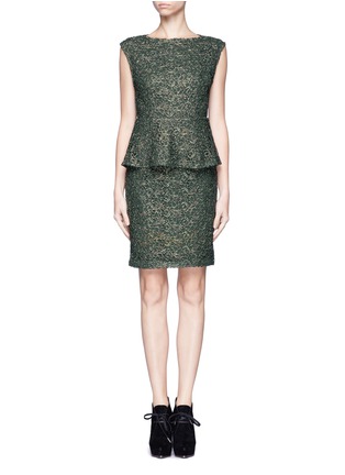 Main View - Click To Enlarge - ALICE & OLIVIA - Metallic floral embroidery peplum dress