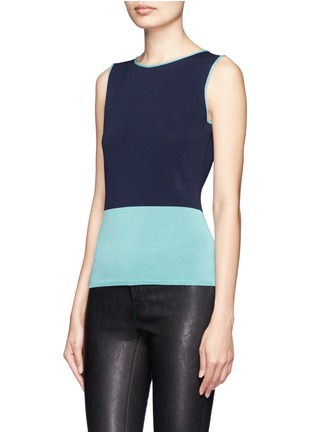 Front View - Click To Enlarge - ARMANI COLLEZIONI - Colour-block sleeveless knit top