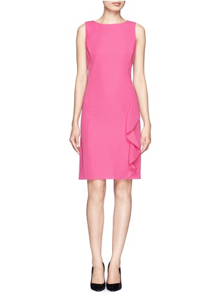 Main View - Click To Enlarge - ARMANI COLLEZIONI - Ruffled side sleeveless dress