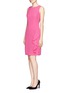 Figure View - Click To Enlarge - ARMANI COLLEZIONI - Ruffled side sleeveless dress