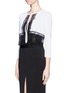 Front View - Click To Enlarge - EMILIO PUCCI - Contrast lace trim cropped cardigan