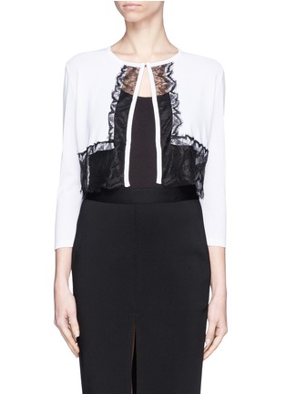 Main View - Click To Enlarge - EMILIO PUCCI - Contrast lace trim cropped cardigan