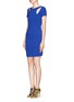 Front View - Click To Enlarge - EMILIO PUCCI - Cut-out panel virgin wool-blend dress