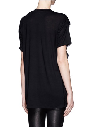 Back View - Click To Enlarge - LANVIN - Silk ruffle jersey T-shirt
