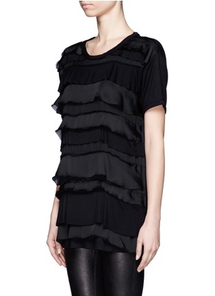 Front View - Click To Enlarge - LANVIN - Silk ruffle jersey T-shirt