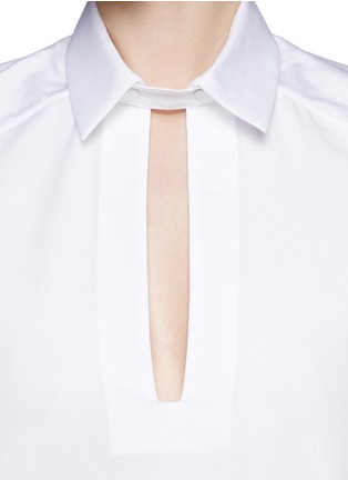 Detail View - Click To Enlarge - VALENTINO GARAVANI - Plunge neck poplin cape shirt