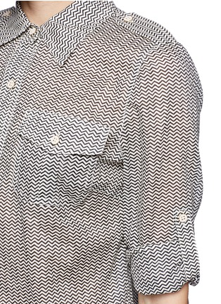 Detail View - Click To Enlarge - TORY BURCH - 'Brigitte' zigzag print cotton blouse