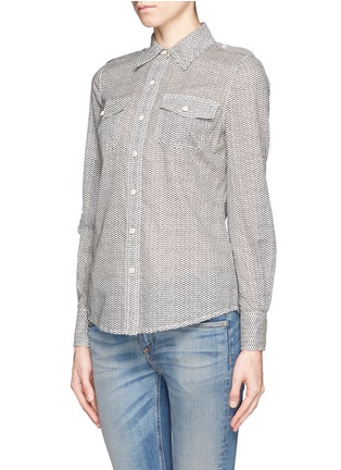 Front View - Click To Enlarge - TORY BURCH - 'Brigitte' zigzag print cotton blouse