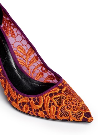 Detail View - Click To Enlarge - NICHOLAS KIRKWOOD - Lace embroidery mesh pumps