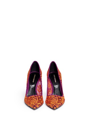 Figure View - Click To Enlarge - NICHOLAS KIRKWOOD - Lace embroidery mesh pumps