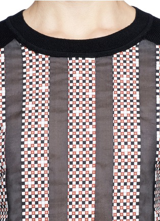 Detail View - Click To Enlarge - TORY BURCH - 'Kimba vertical check stripe sweater 