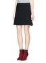 Front View - Click To Enlarge - TORY BURCH - 'Thea' wool crepe skirt