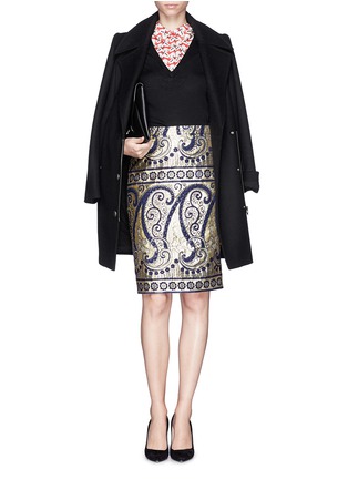 Figure View - Click To Enlarge - TORY BURCH - 'Lacey' shirt collar insert sweater
