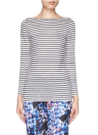 Main View - Click To Enlarge - TORY BURCH - 'Lesley' linen stripe T-shirt