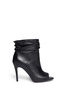 Main View - Click To Enlarge - PEDDER RED - Peep toe ruche cuff leather ankle boots