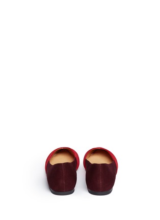 Back View - Click To Enlarge - PEDDER RED - Colourblock suede skimmer flats