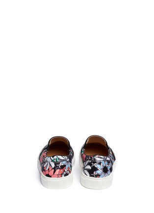 Back View - Click To Enlarge - PEDDER RED - Floral geometry twill slip-ons 