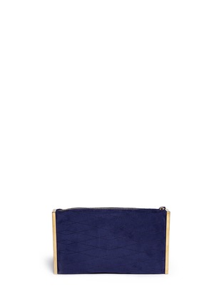 Back View - Click To Enlarge - LANVIN - Quilted suede side plate clutch