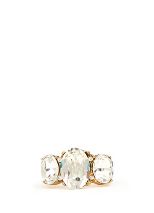 Main View - Click To Enlarge - KENNETH JAY LANE - Three oval crystal ring