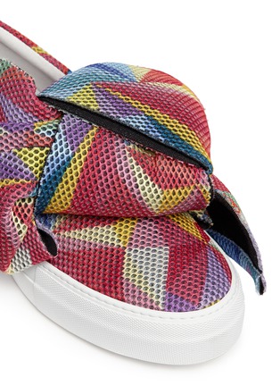 Detail View - Click To Enlarge - JOSHUA SANDERS - Twist bow mesh slip-on sneakers