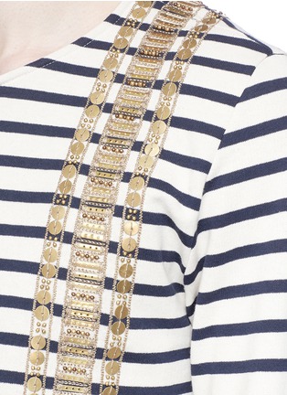 Detail View - Click To Enlarge - PORTS 1961 - Sailor embellished stripe long sleeve T-shirt