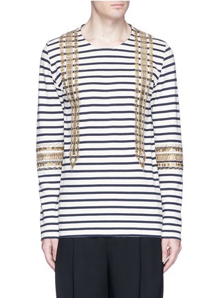 Main View - Click To Enlarge - PORTS 1961 - Sailor embellished stripe long sleeve T-shirt