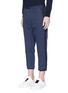 Front View - Click To Enlarge - PORTS 1961 - Contrast outseam cropped cotton-linen pants