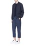 Figure View - Click To Enlarge - PORTS 1961 - Contrast outseam cropped cotton-linen pants