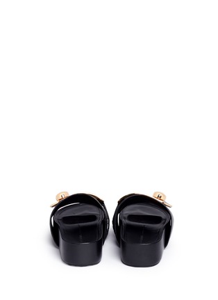 Back View - Click To Enlarge - STELLA LUNA - 'Stella' turnlock buckle leather platform slide sandals