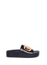 Main View - Click To Enlarge - STELLA LUNA - 'Stella' turnlock buckle leather platform slide sandals