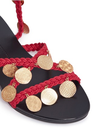 Detail View - Click To Enlarge - STELLA LUNA - 'Anatolia' ethnic coin braided cord sandals