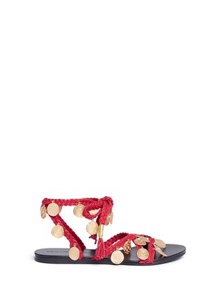 Main View - Click To Enlarge - STELLA LUNA - 'Anatolia' ethnic coin braided cord sandals