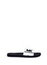 Main View - Click To Enlarge - MICHAEL KORS - 'MK' logo faux leather band rubber slide sandals