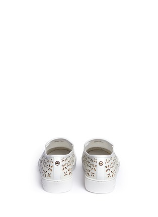 Back View - Click To Enlarge - MICHAEL KORS - 'Susanna' lasercut perforated leather slip-on sneakers