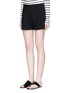 Front View - Click To Enlarge - THEORY - 'Thoni' pleated crepe shorts