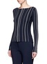 Front View - Click To Enlarge - THEORY - 'Hankson' stripe rib knit sweater