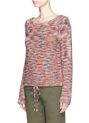 Front View - Click To Enlarge - THEORY - 'Coella' drawstring waist space dyed sweater