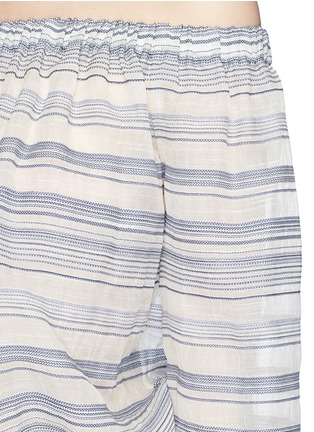 Detail View - Click To Enlarge - THEORY - 'Odettah' stripe muslin off-shoulder top