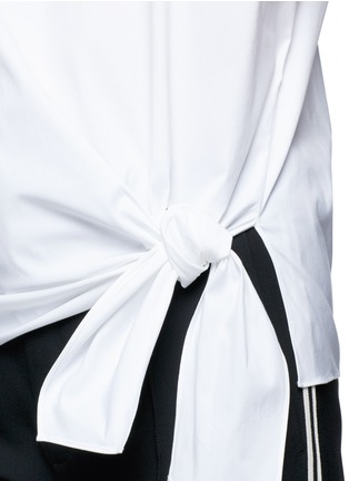 Detail View - Click To Enlarge - THEORY - 'Serah' knotted stretch cotton poplin top