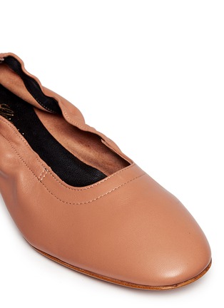 Detail View - Click To Enlarge - CLERGERIE - 'Pixie' stretch lambskin leather ballerina pumps