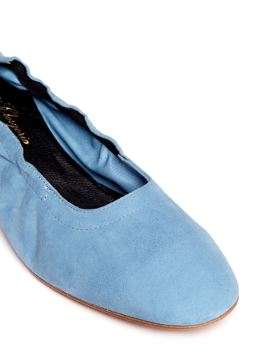 ROBERT CLERGERIE 'Pixie' stretch suede ballerina pumps