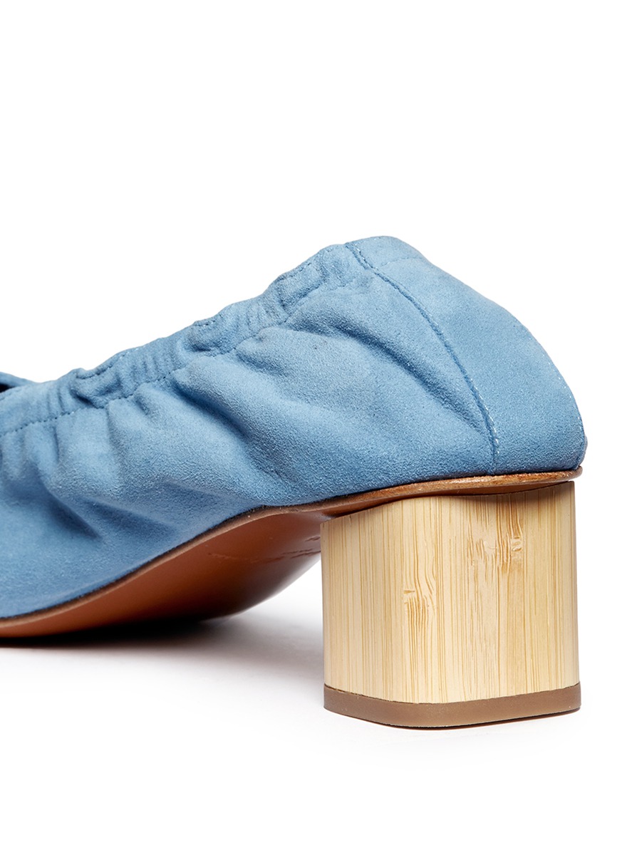 ROBERT CLERGERIE 'Pixie' stretch suede ballerina pumps