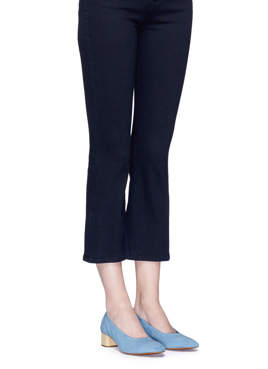 ROBERT CLERGERIE 'Pixie' stretch suede ballerina pumps