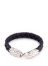 Main View - Click To Enlarge - JOHN HARDY - Chalcedony silver eagle braided leather bracelet