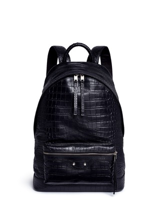 Main View - Click To Enlarge - BALENCIAGA - Croc embossed leather backpack
